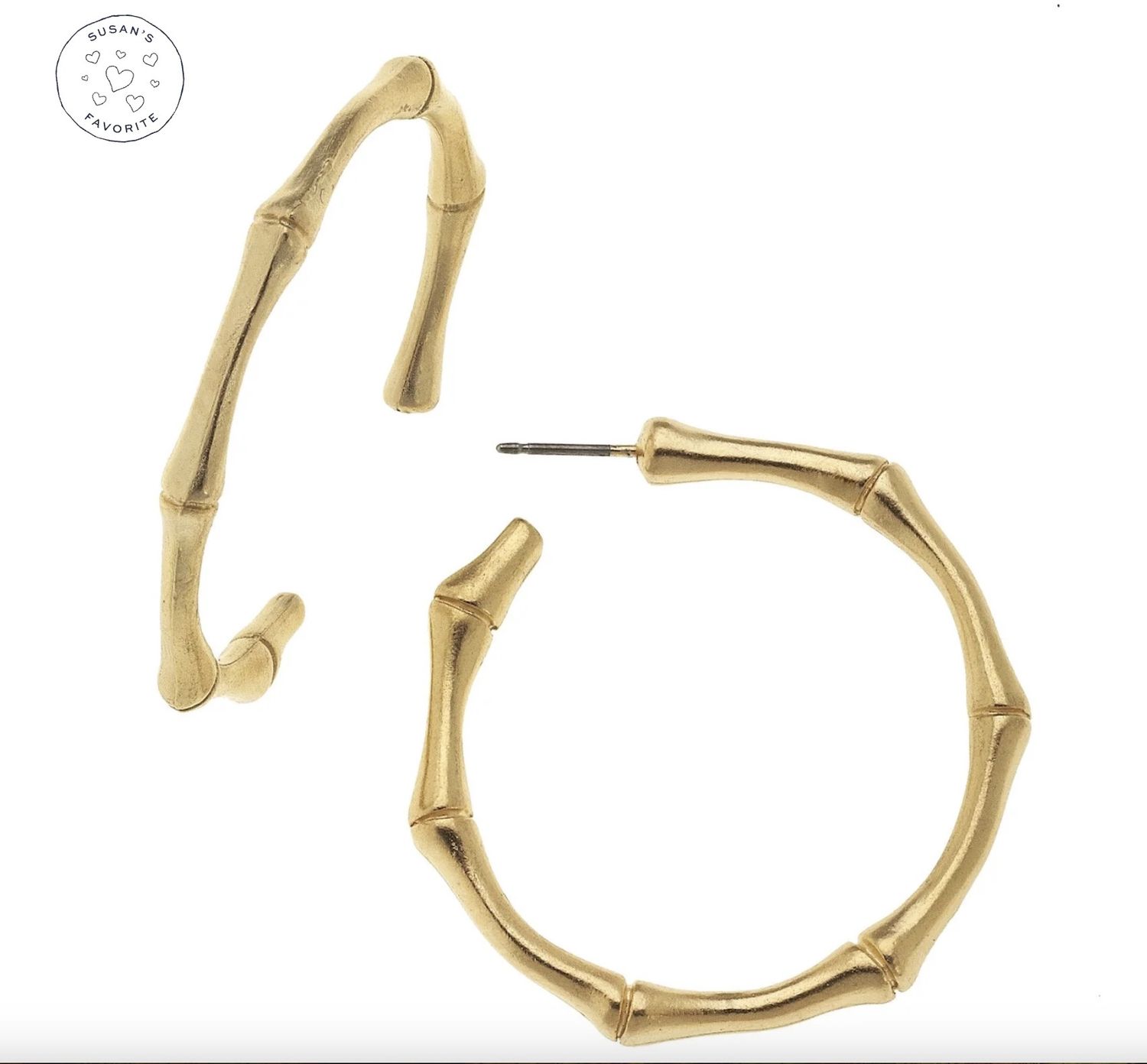 SS Gold Bamboo Hoops