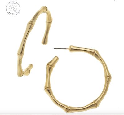 SS Gold Bamboo Hoops