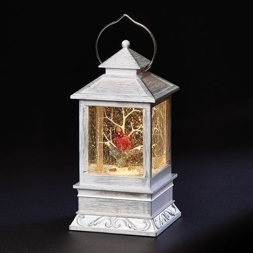 LED Swirl Lantern W/Cardinal, Tree