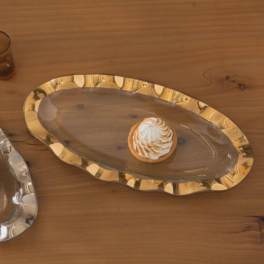 Annieglass Ruffle Mini Oval Tray