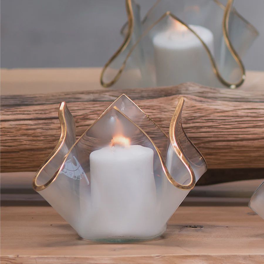 Annieglass Handmade Handkerchief Votive