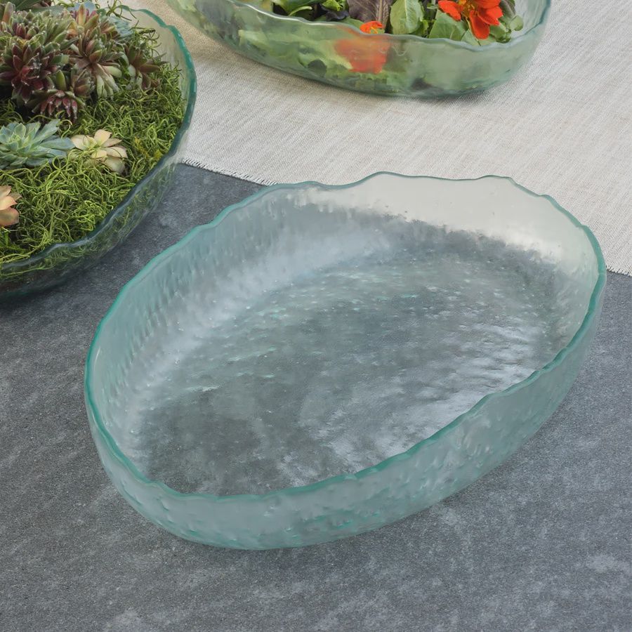 Annieglass Salt Oval Serving Bowl