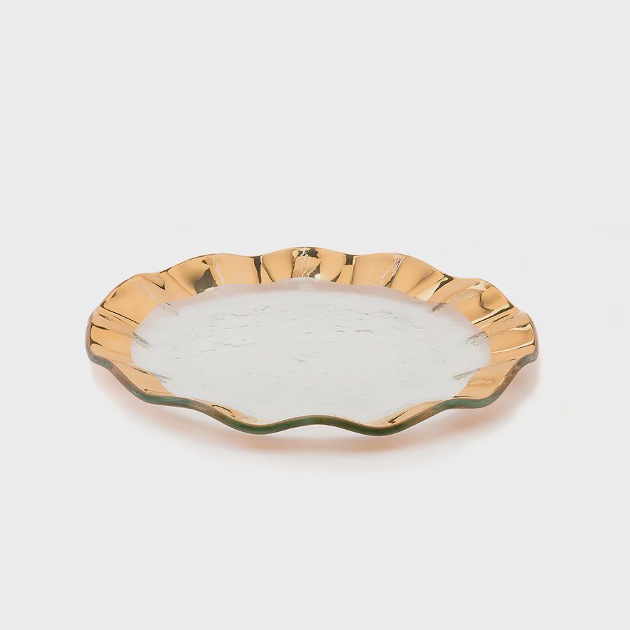 Annieglass Ruffle Salad Plate
