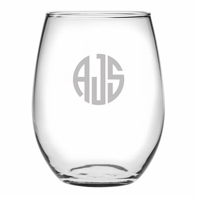 Personalized 21 oz Stemless Wine Glass set of 4