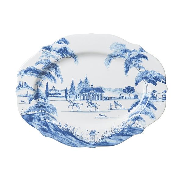 Country Estate 15” Platter - Delft Blue