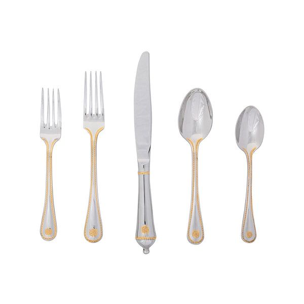 Berry &amp; Thread 5pc Place Setting - Polished with Gold
