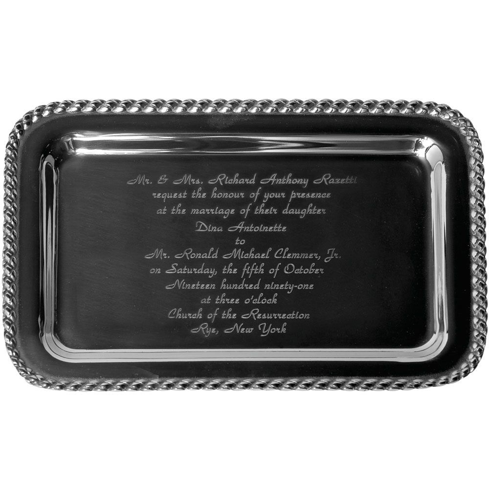 MASTHEAD TRAY WITH WEDDING INVITATION