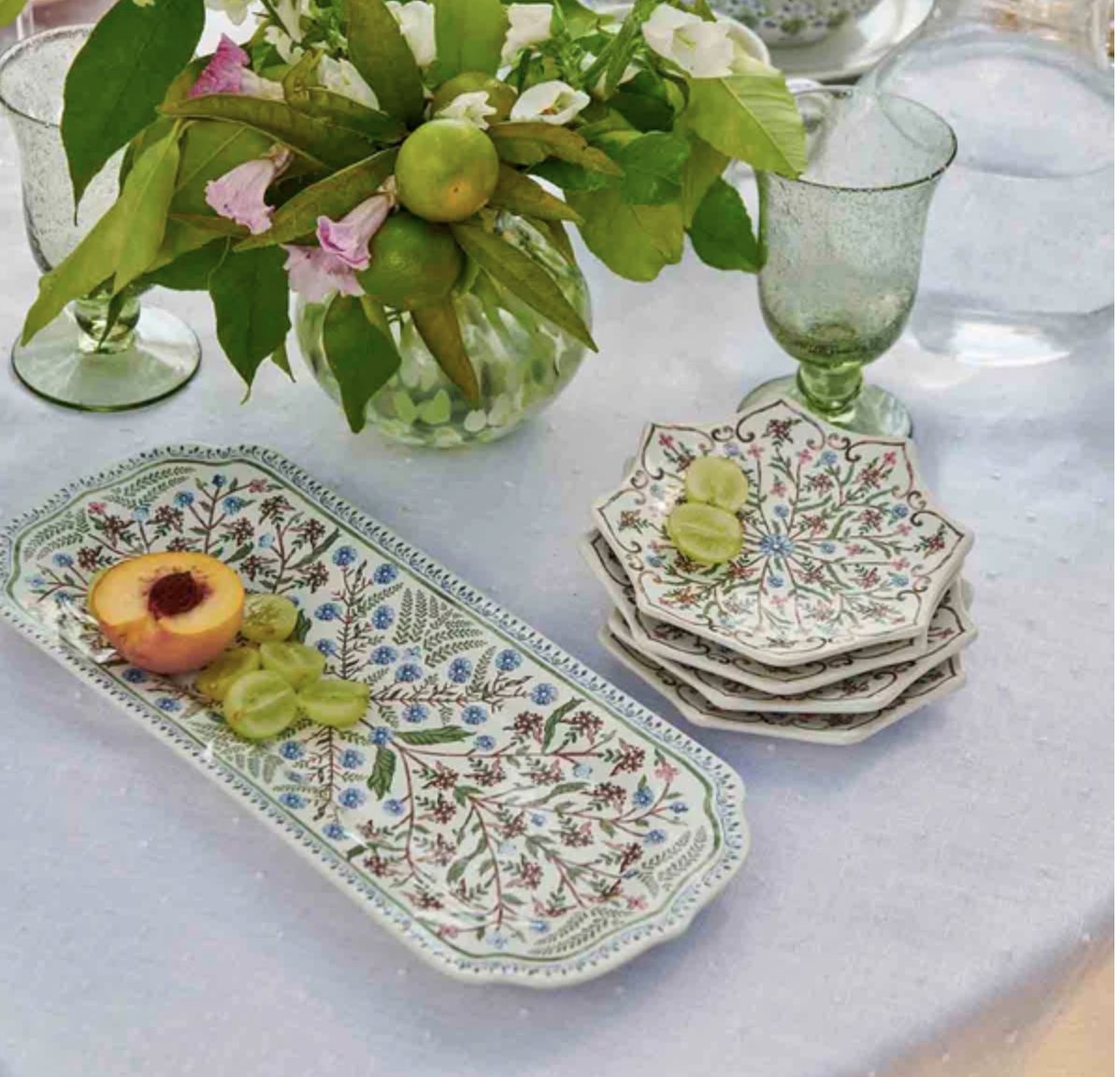 Villa Seville 15” Hostess Tray - Chambray