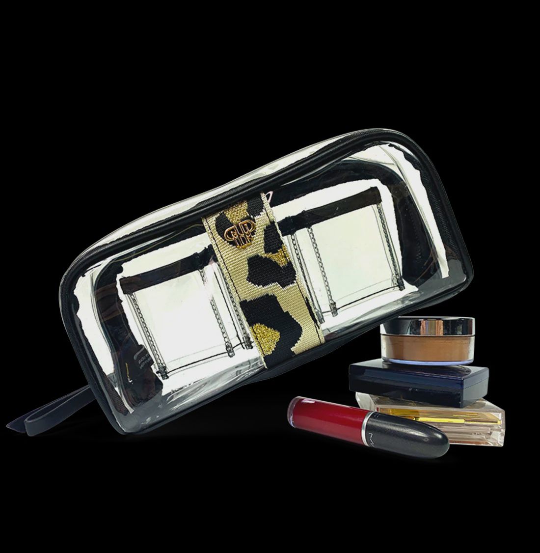 PursN Bombshell Makeup Case, Colour: Gold Leopard