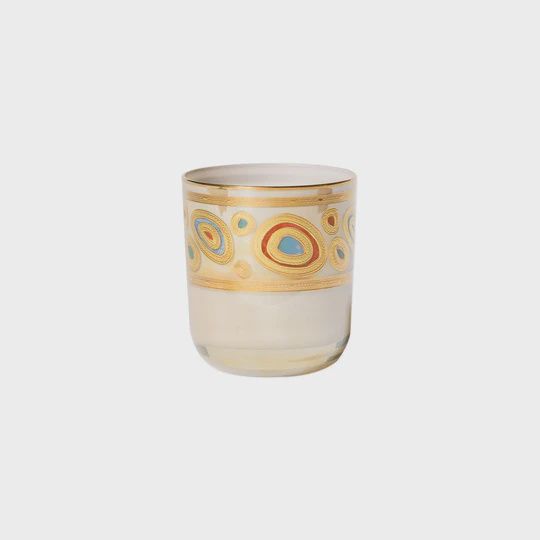 Vietri Regalia Double Old Fashioned Glass, Colour: Cream