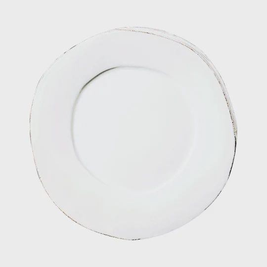 Vietri Lastra European Dinner Plate, Colour: White,