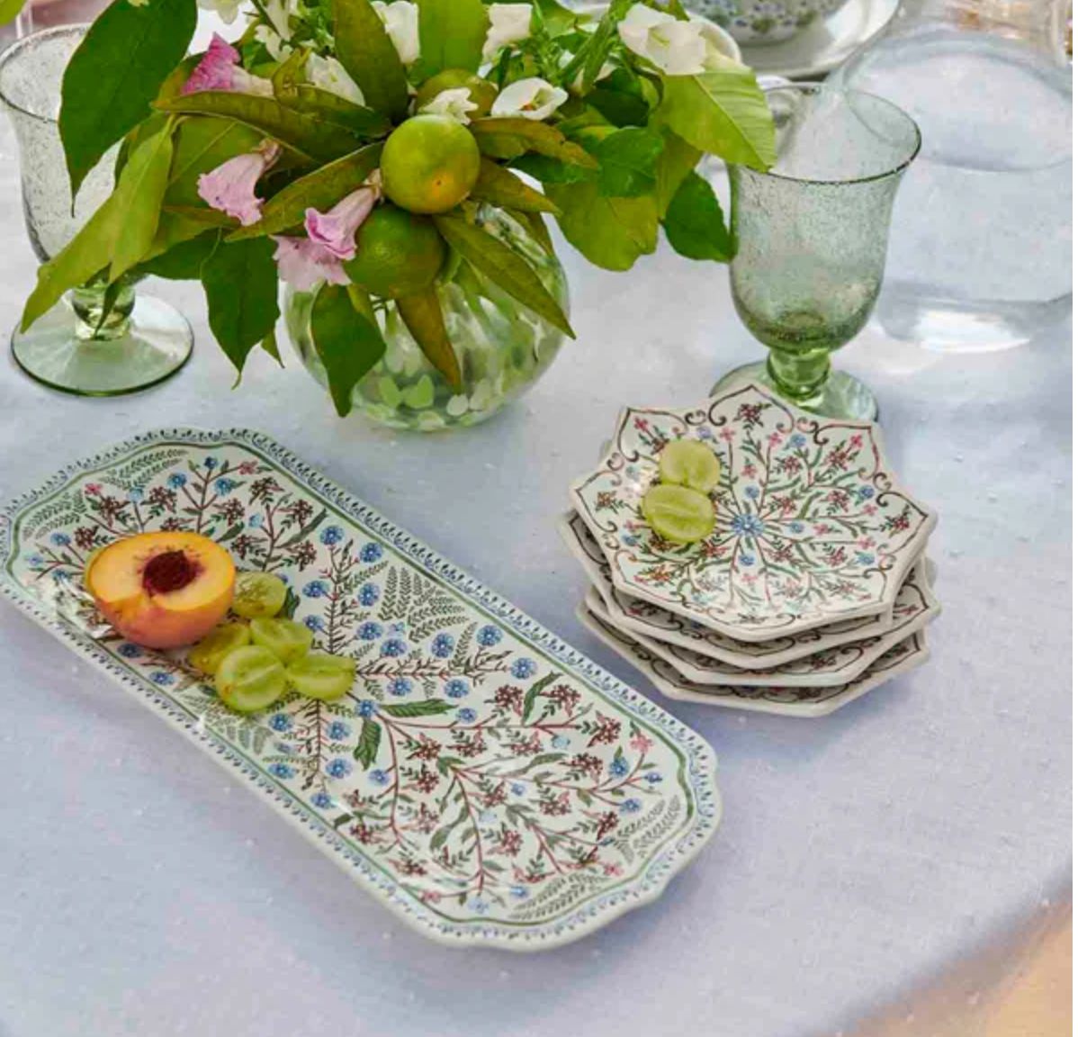 Villa Seville 15” Hostess Tray - Chambray