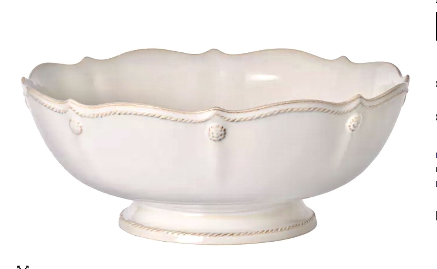 Berry &amp; Thread 11” Footed Fruit Bowl - Whitewash