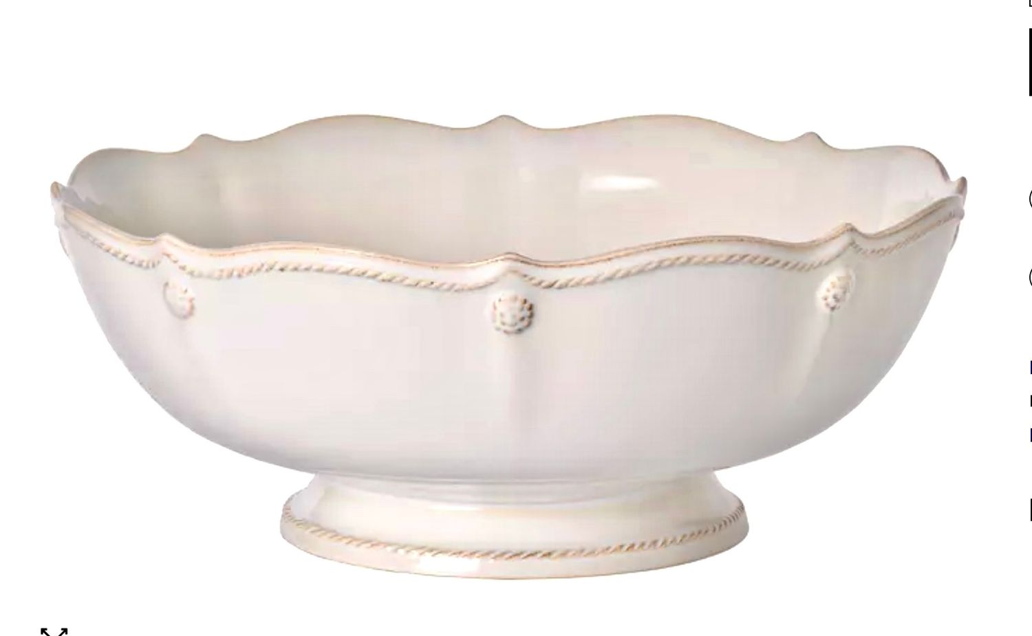 Berry &amp; Thread 11” Footed Fruit Bowl - Whitewash