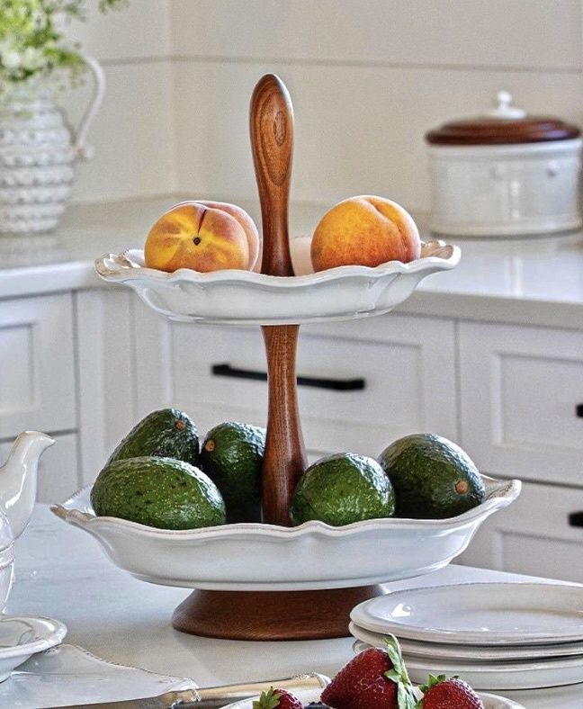 Berry &amp; Thread Two Tiered Server - Whitewash