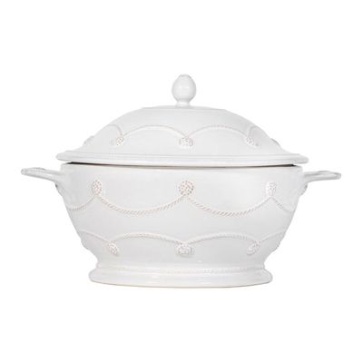 Berry &amp; Thread Casserole with Lid - Whitewash