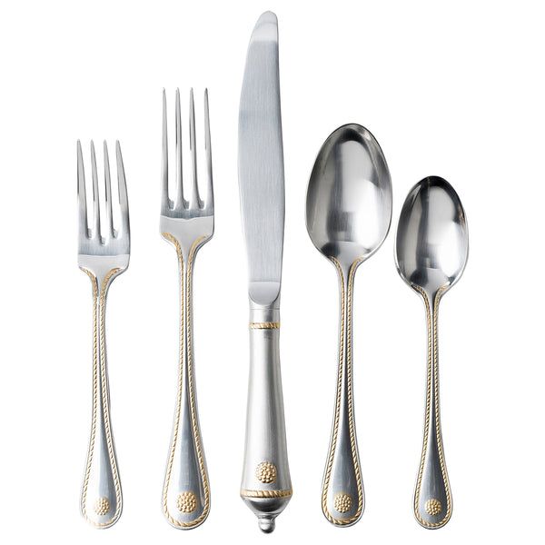 Berry &amp; Thread 5pc Place Setting - Bright Satin with Gold