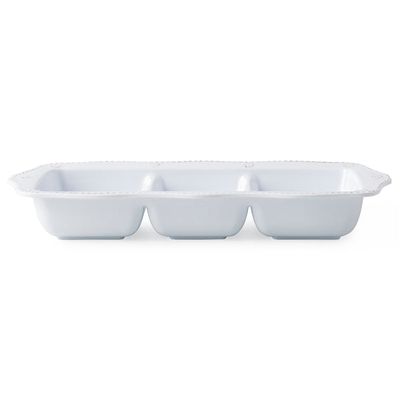 Berry &amp; Thread Melamine 14" Triple Section Server - Whitewash