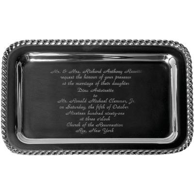MASTHEAD TRAY WITH WEDDING INVITATION