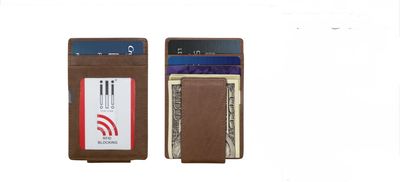 Brown Leather Money Clip Wallet