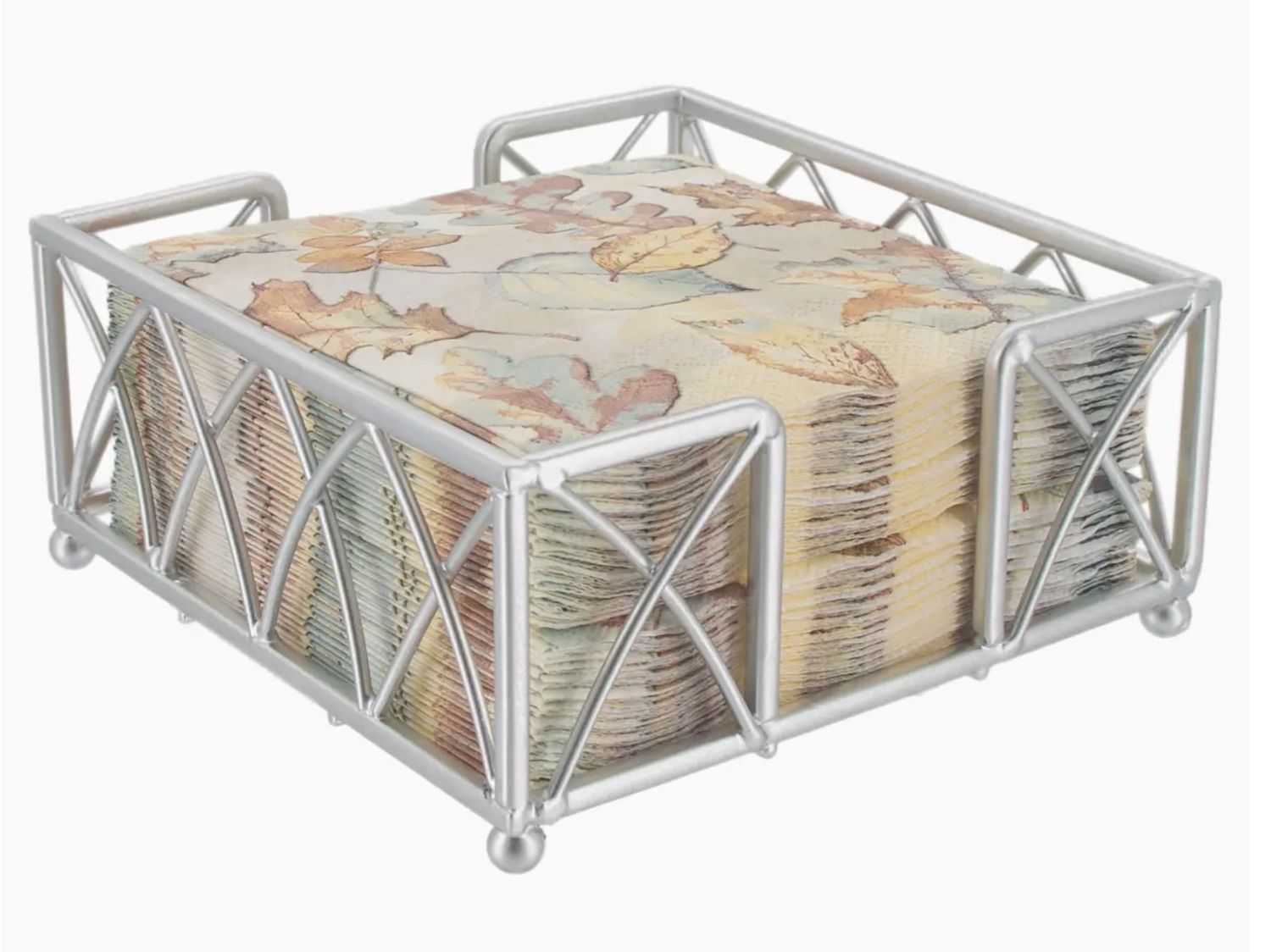 Metal Arch Cocktail Napkin Holder in Silver