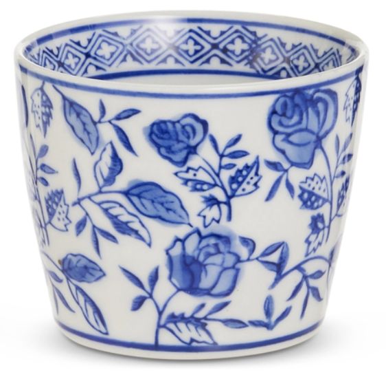 Blue and White Pot Rose