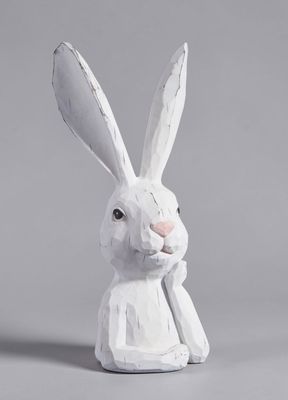 15.5" White Thinking Rabbit