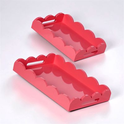 Small Bubblegum Scalloped Tray