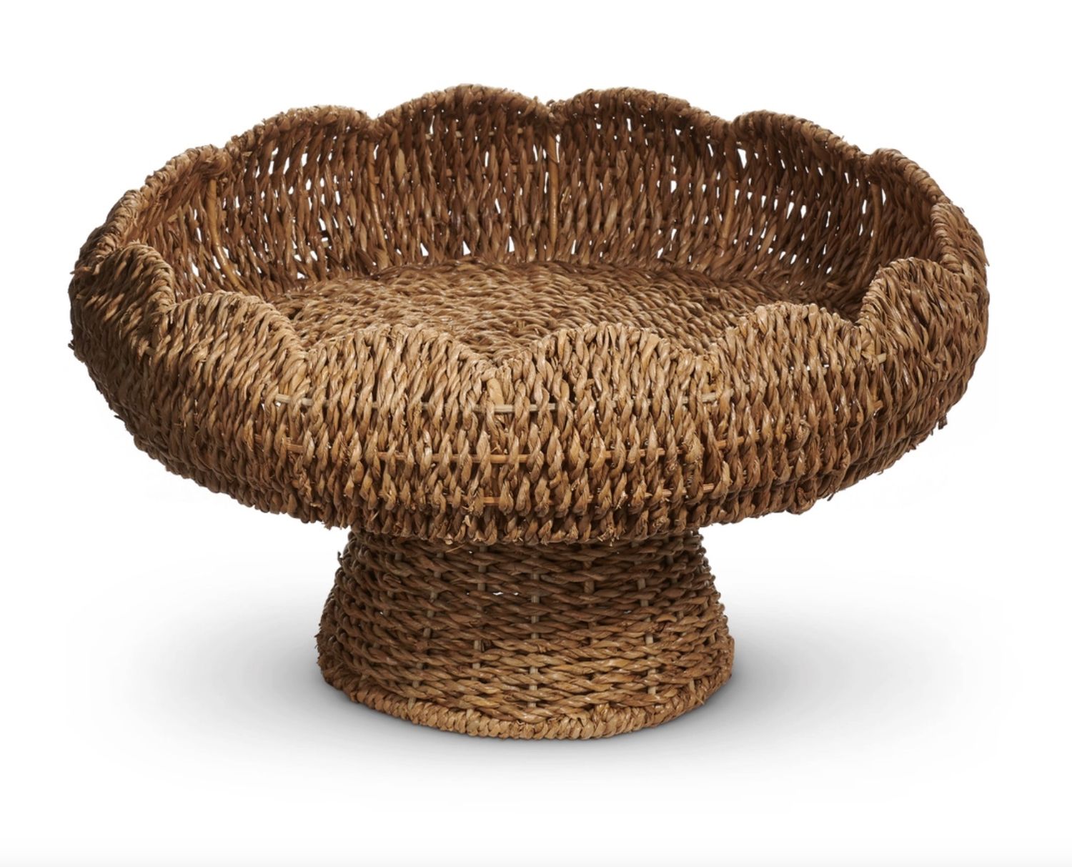 Scalloped Natural Pedestal Tray