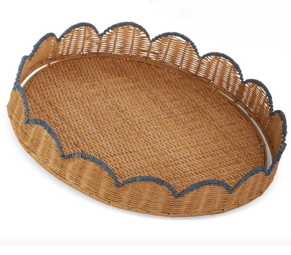 Large Woven Scalloped Tray