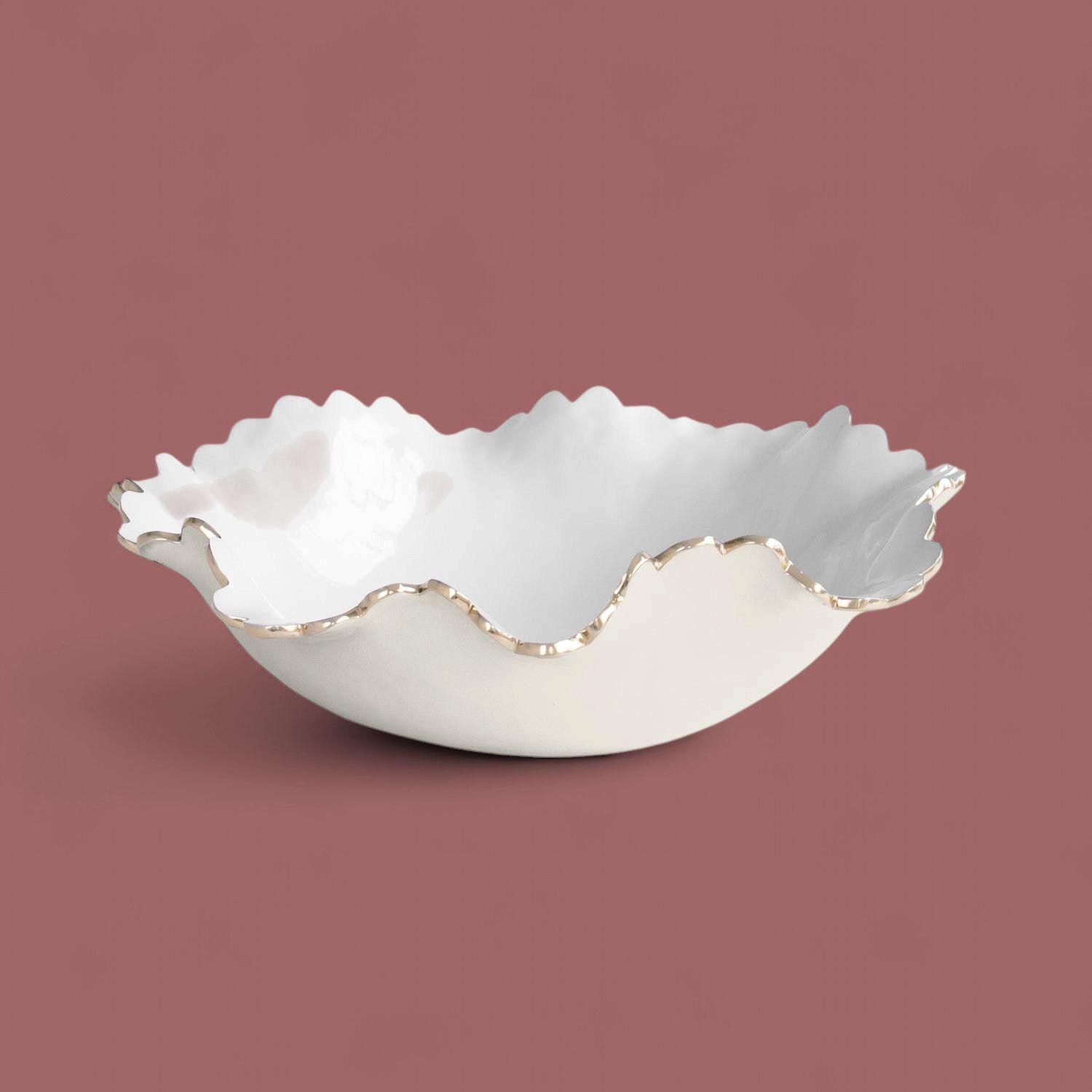 ENCANTO Collete Large Serving Bowl, Colour: cream and white