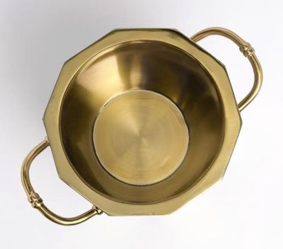Gold Faceted Double Lined Ice Bucket
