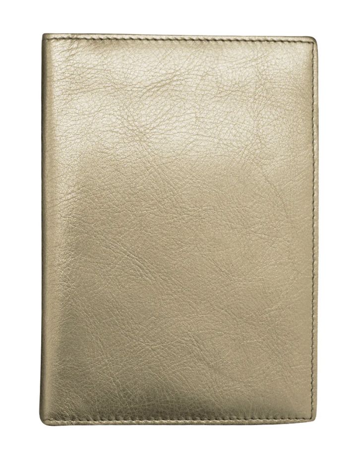 Leather Passport Holder, Colour: Gold