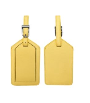 Genuine Leather Luggage Tag, Colour: Sunshine