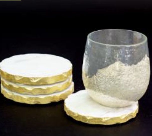 White Marble Coasters Set of 4