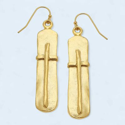 SS Bar Cross Earrings