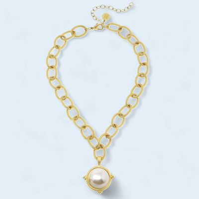 SS Pearl Cab Chain Necklace