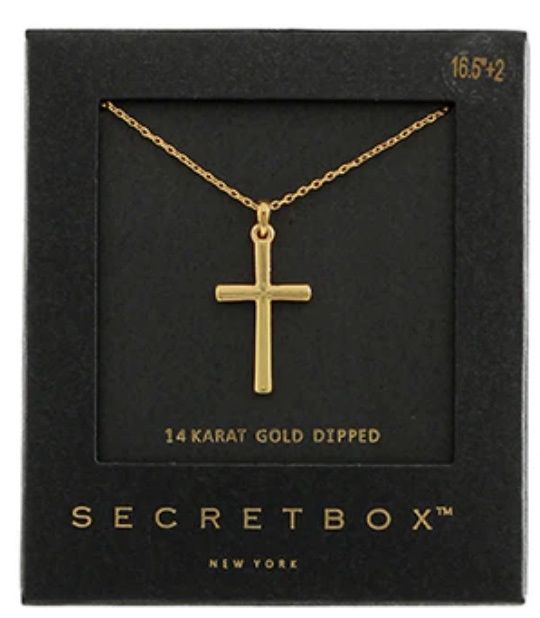 Cross Pendant Necklace, Colour: Gold