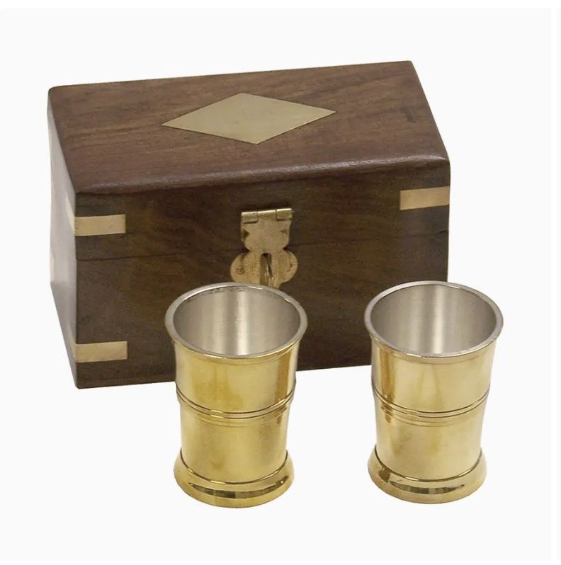 Rum Cups in Wooden Box