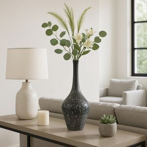 Galene Grey Glass Bottle Vase
