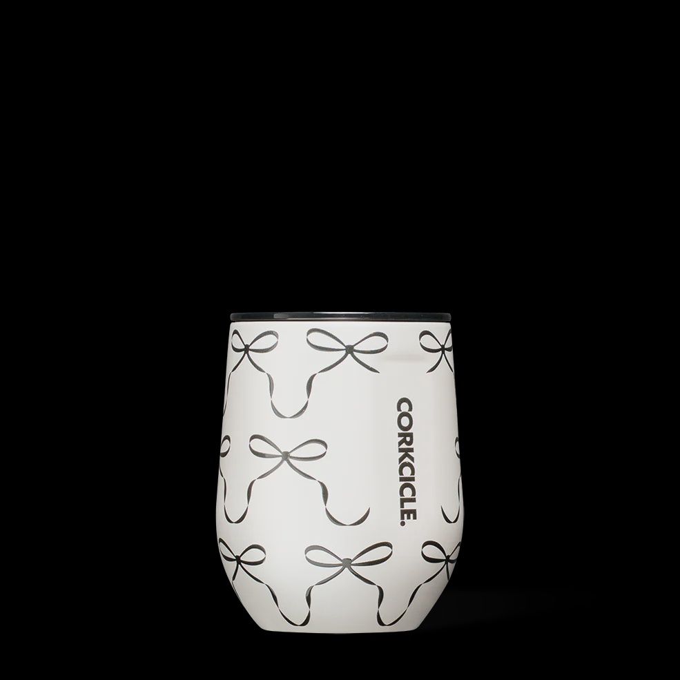 Corkcicle Stemless 12oz Black Bow