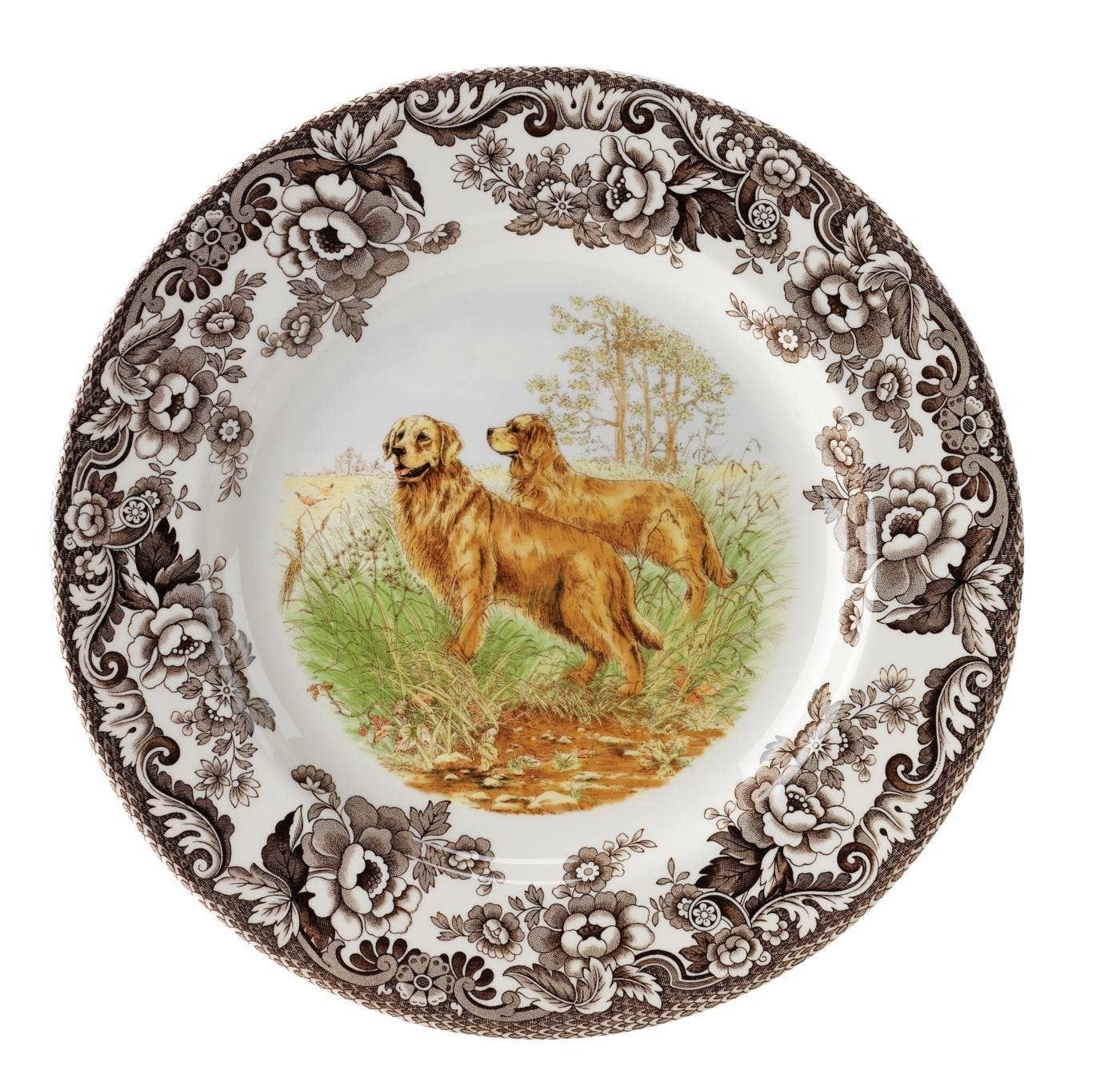 Spode Woodland Dinner Plate Golden Retriever