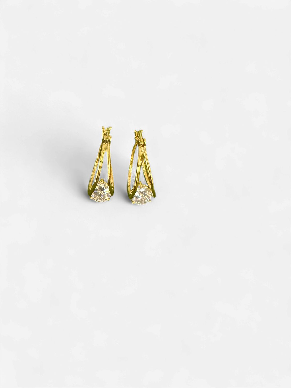 Hoop Earring with Diamond Stud