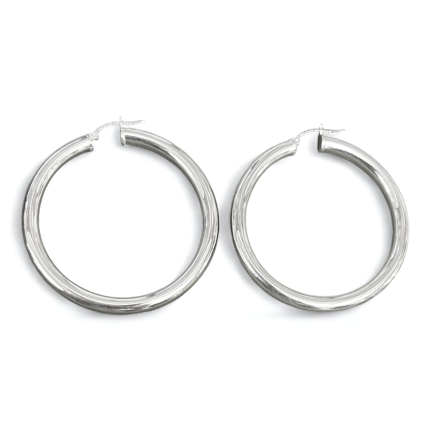 Classic Round Sterling Silver Hoop Earring
