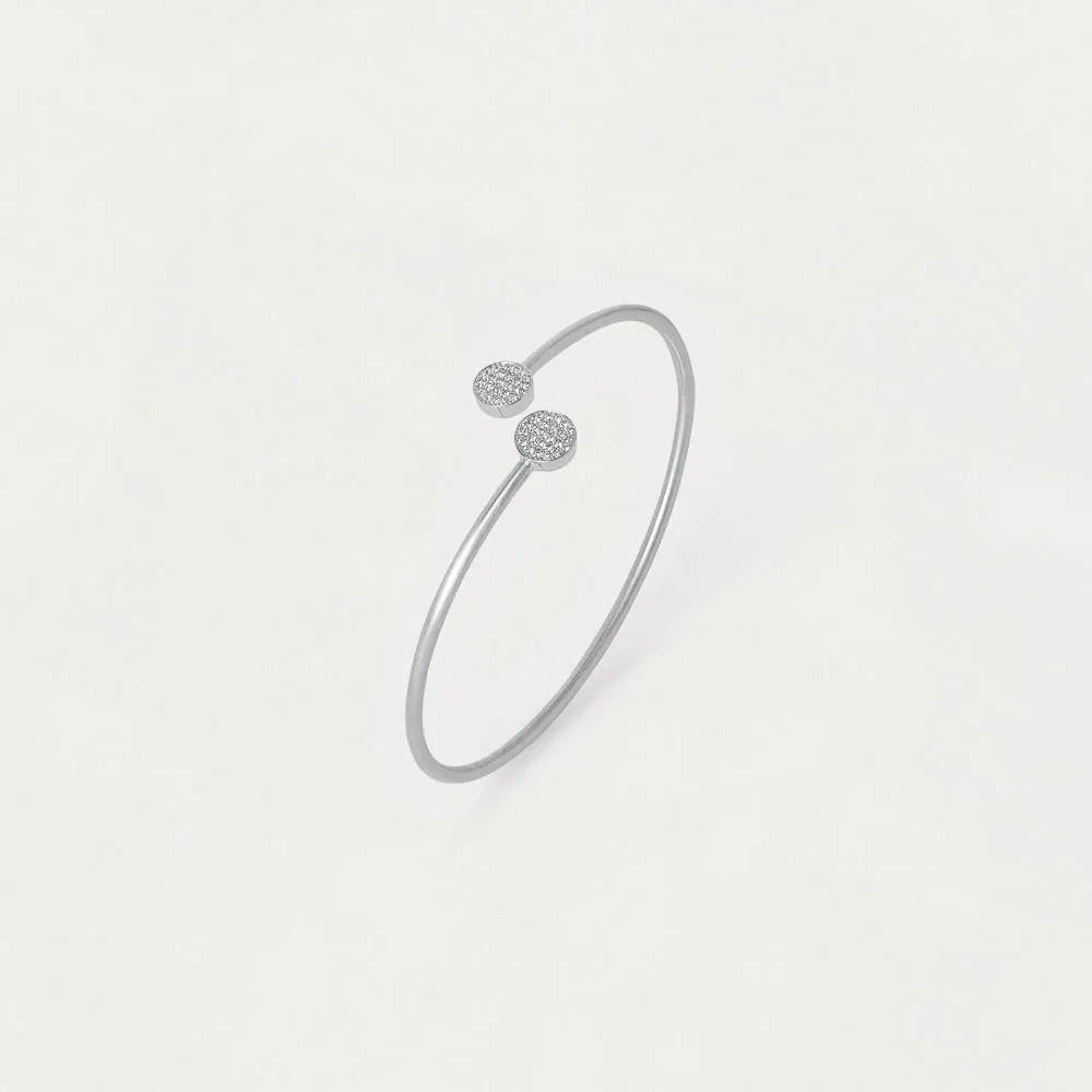 DD Mirabeaux Pavé Twist Bangle, Color: Silver