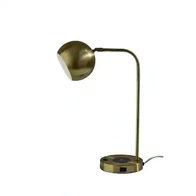 Brass Desk Lamp w/Charger