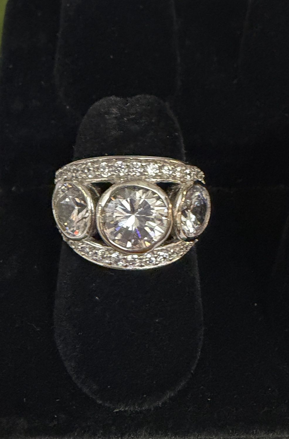 Sterling Silver Clear Stone Anniversary Ring