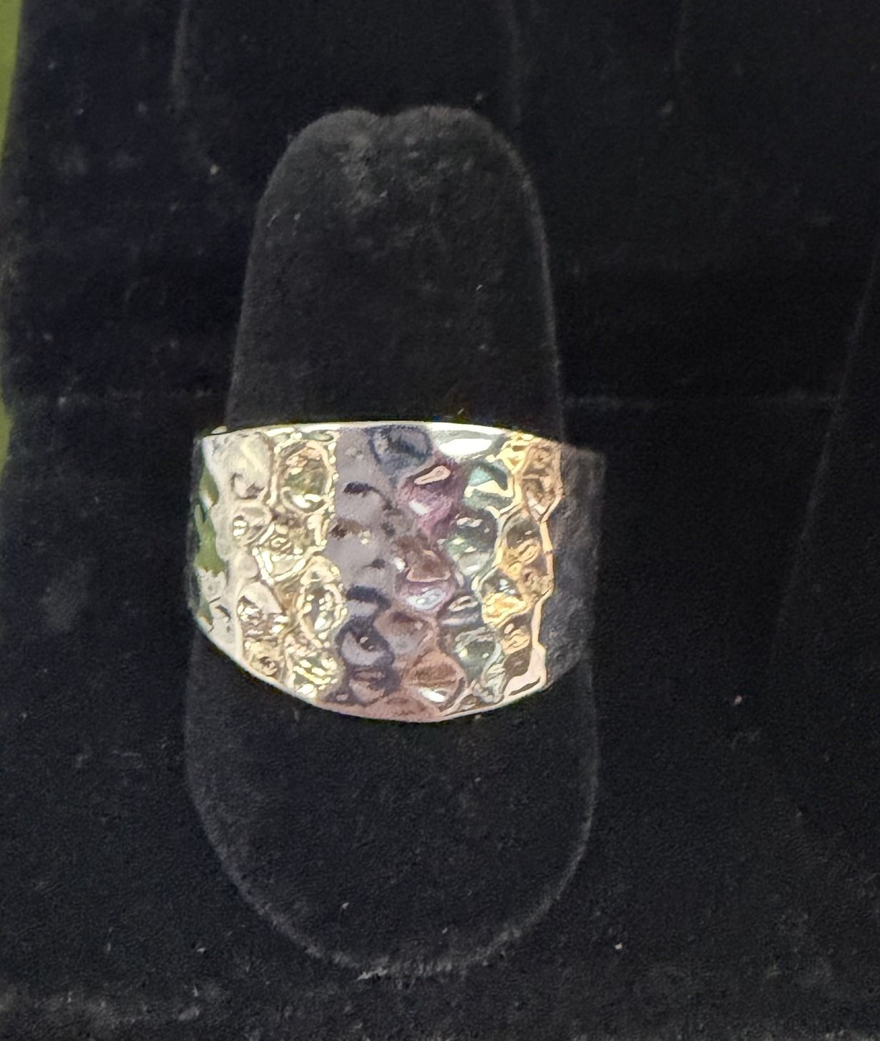 Hammered Sterling Silver Cigar Band Ring