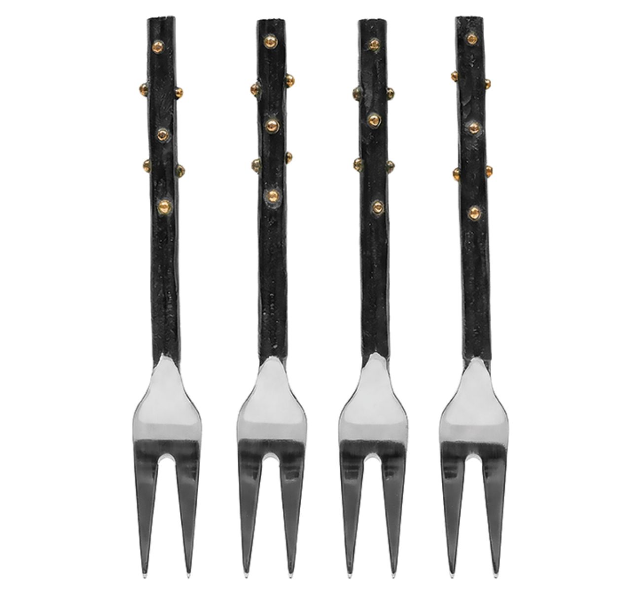 Black &amp; Gold Dots Forks