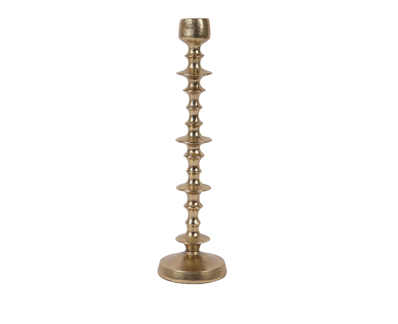 Gold Beaded 14" Candle Holder
